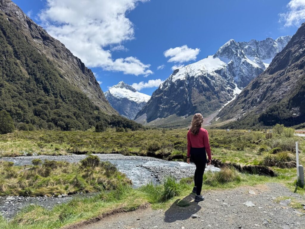 Enjoying Fiordland National Park on the way to Milford Sound