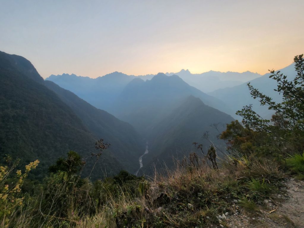 Sunrise on our last stretch of the Inca Trail