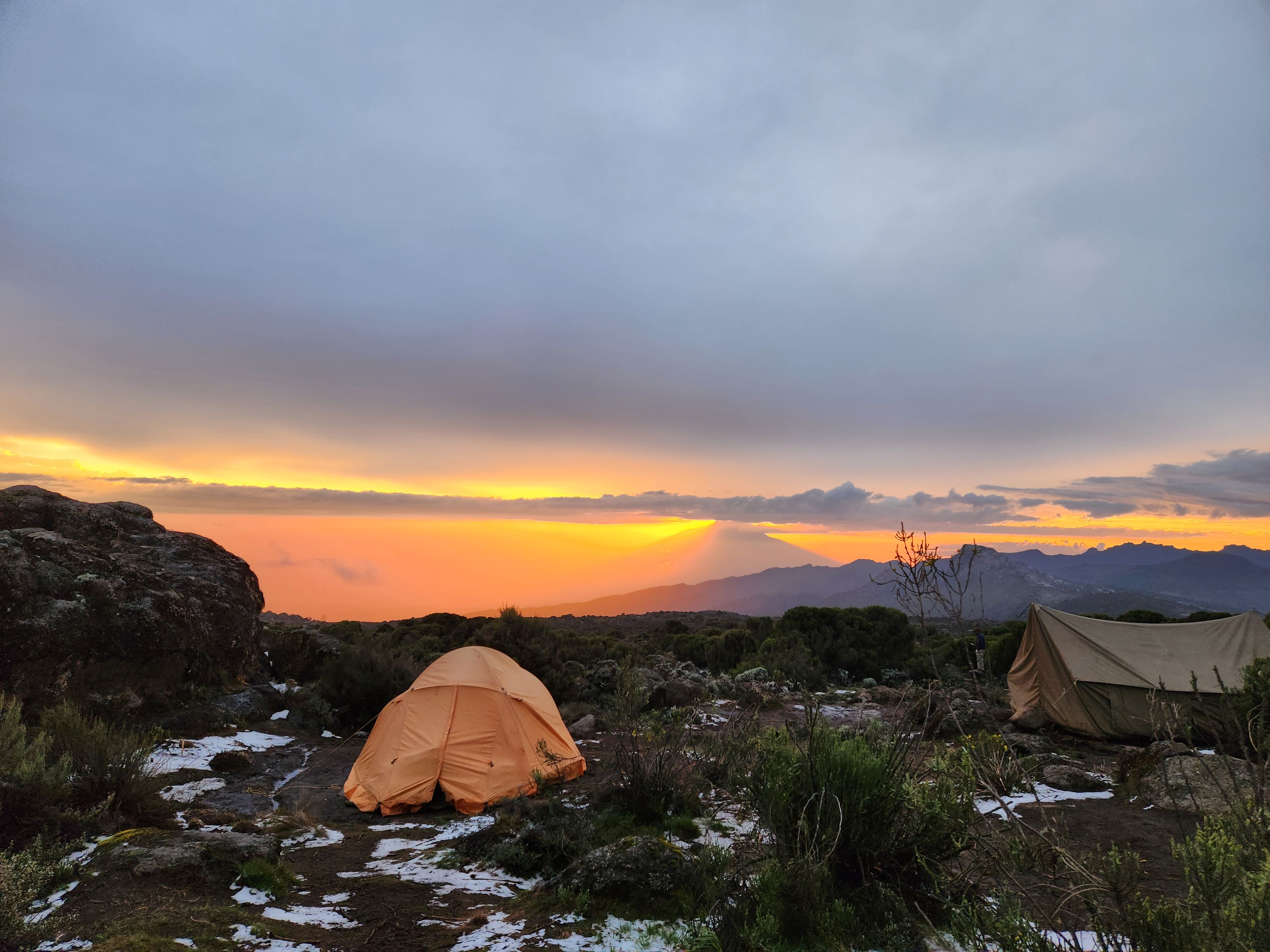 Sunset from icy camp