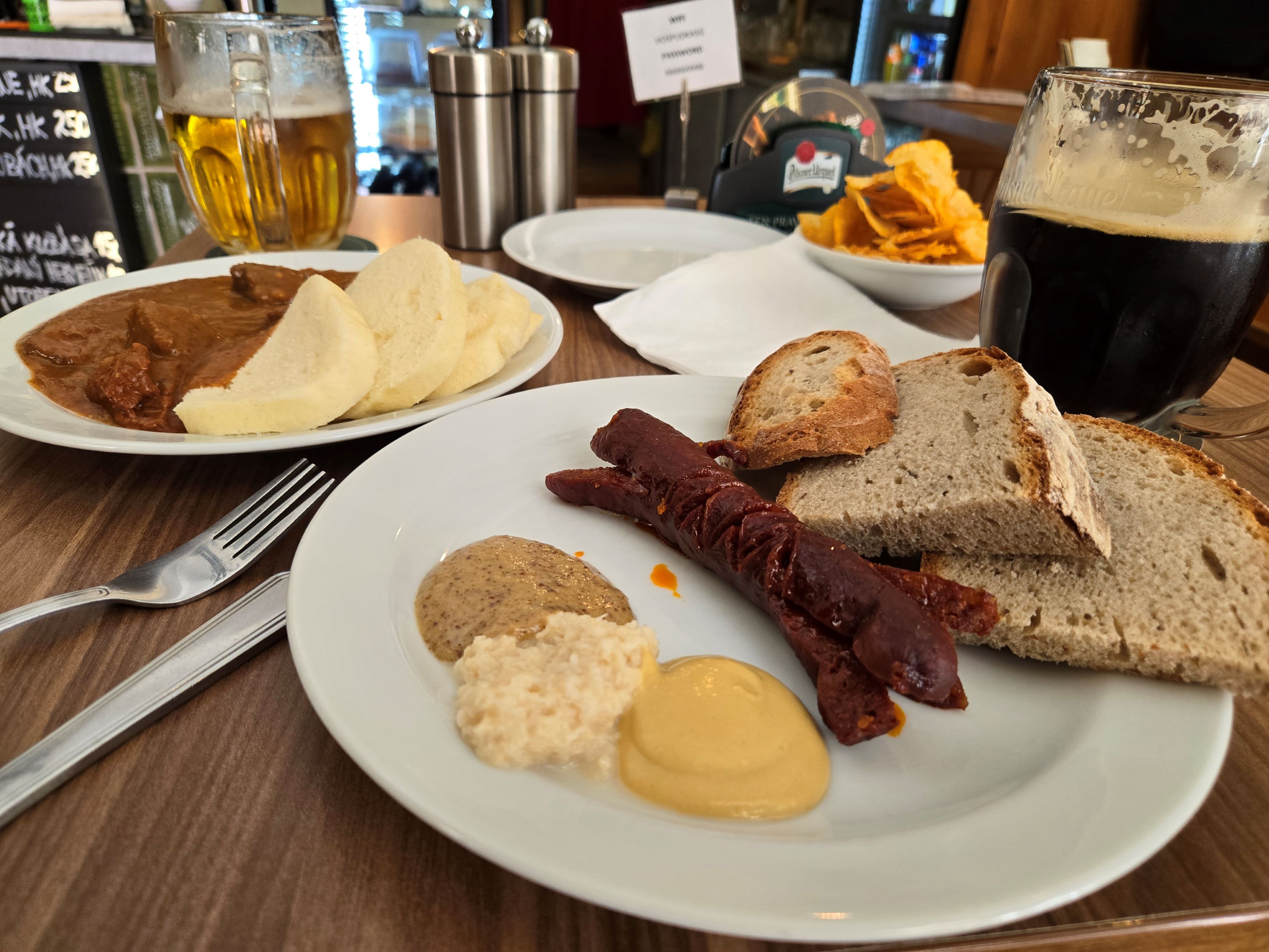 Czech goulash and sausage