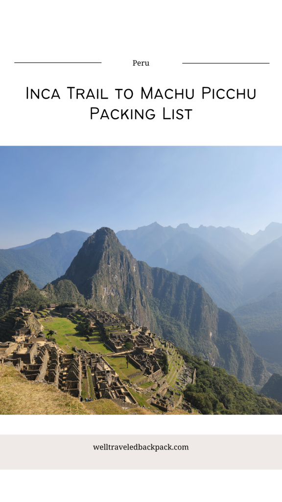 Inca Trail Packing List Pin