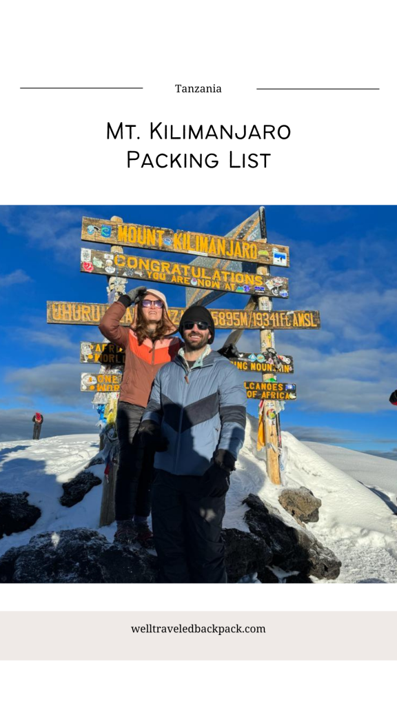 Kilimanjaro packing list pin